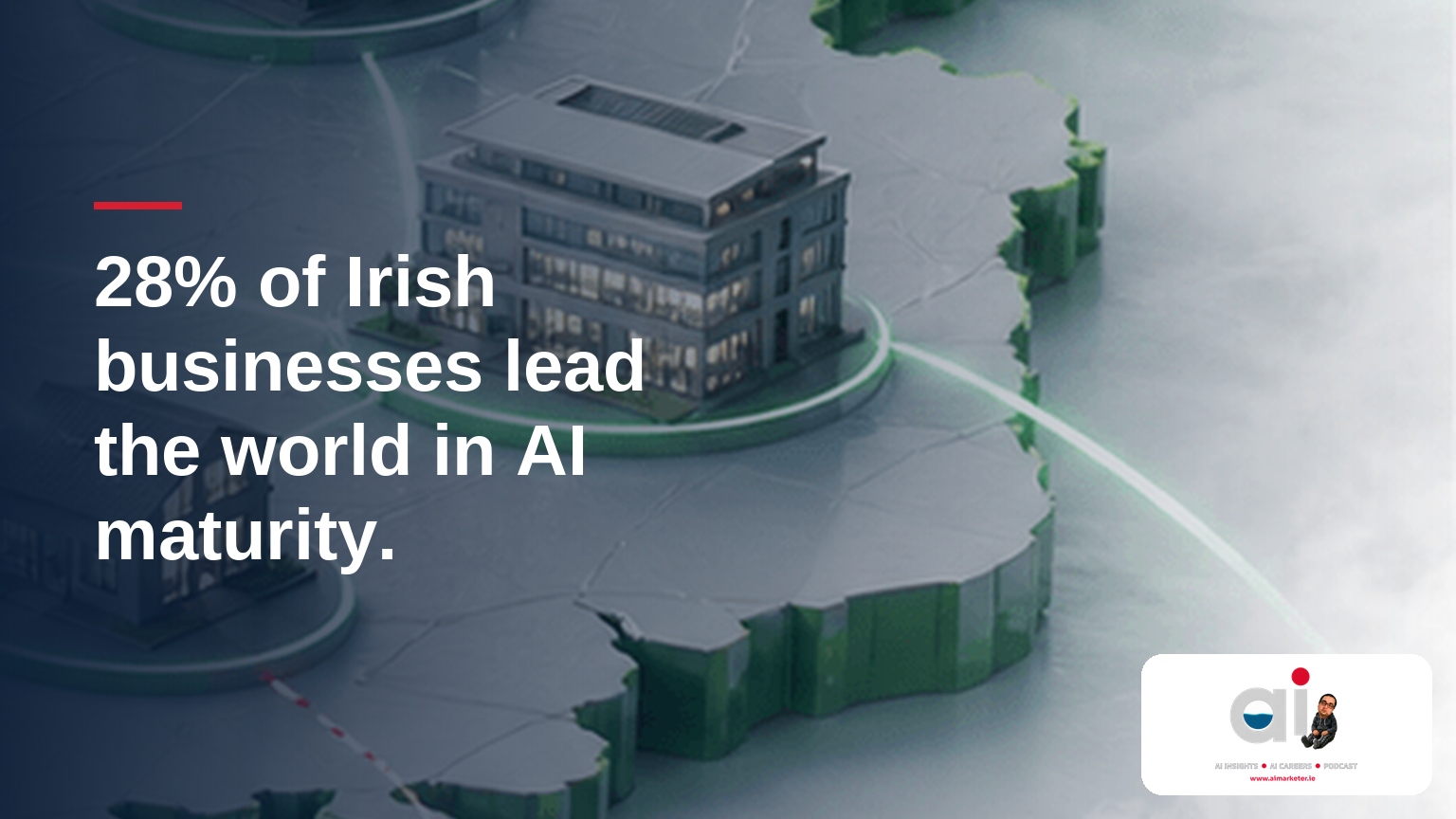 28% of Irish businesses lead the world in AI maturity. — AIMarketeer.ie article cover